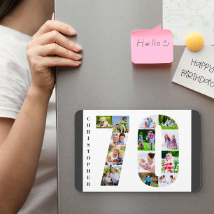 Imán Collage de fotos en número 70 - 70 cumpleaños