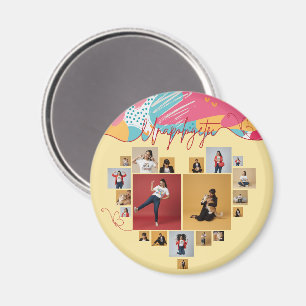 Imán Collage de Fotos Femeninas Personalizadas sin Disc