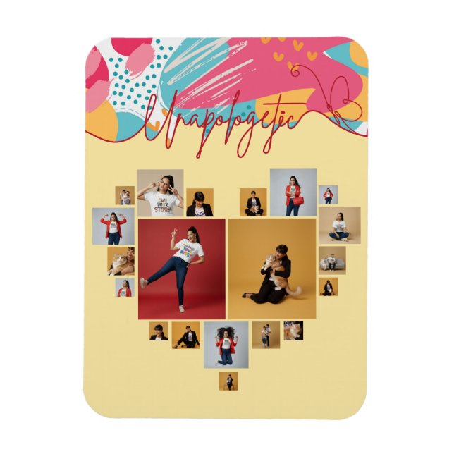 Imán Collage de Fotos Femeninas Personalizadas sin Disc (Vertical)
