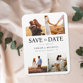 Imán Collage de Fotos Moderno para Anuncio de Boda