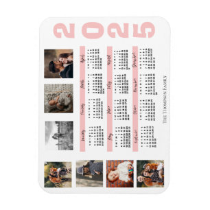 Imán Collage de fotos múltiple de la familia de calenda