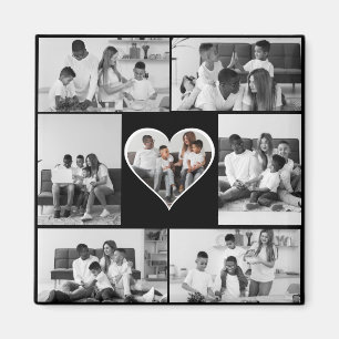 Imán Collage de fotos negro y blanco 7