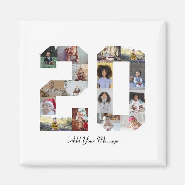 Imán Collage de fotos Número 20 (Frente)