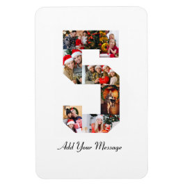 Imán Collage de fotos número 5 en blanco y negro