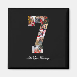 Imán Collage de fotos número 7 en blanco y negro