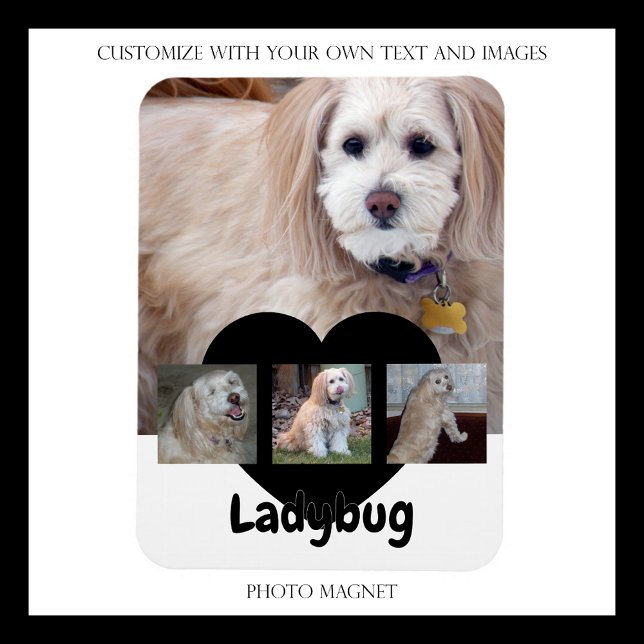 Imán Collage de fotos personalizadas de perros con nomb (Subido por el creador)