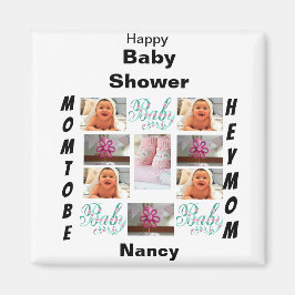 Imán Collage de fotos personalizado Baby Shower 11