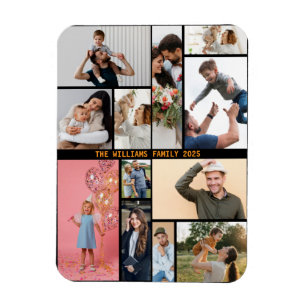 Imán Collage de fotos personalizado moderno de 16 fotos