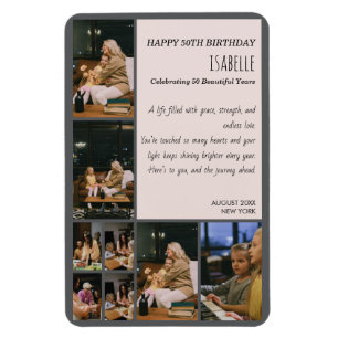 Imán Collage de fotos personalizado para cumpleaños 50 