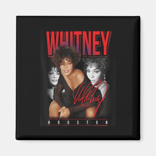Imán Collage de fotos retro Whitney Houston (Frente)