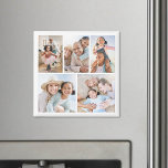 Imán Collage de fotos Sencillo Elegante Imagen<br><div class="desc">Magnet de 5 fotografías personalizado. Este sencillo imán cuadrado cuenta con espacio para cinco fotos favoritas, por lo que es una manera dulce y personal de resaltar recuerdos especiales. Utilícelo para mostrar fotos de una pareja para un regalo de boda o un favor de ducha de novia, una imagen significativa...</div>