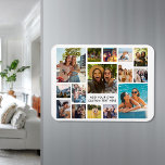Imán Collage de fotos sencillo moderno de 15<br><div class="desc">Crea tu propio imán de collage de fotos personalizado. Añada 15 de sus imágenes favoritas y color de fondo personalizado en este diseño de plantilla moderno.</div>