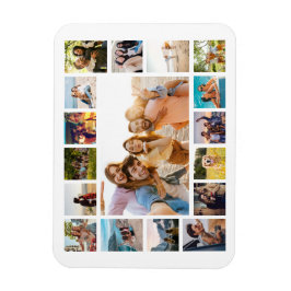 Imán Collage de fotos sencillo moderno de 17