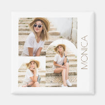 Collage de fotos sencillo y moderno con nombre