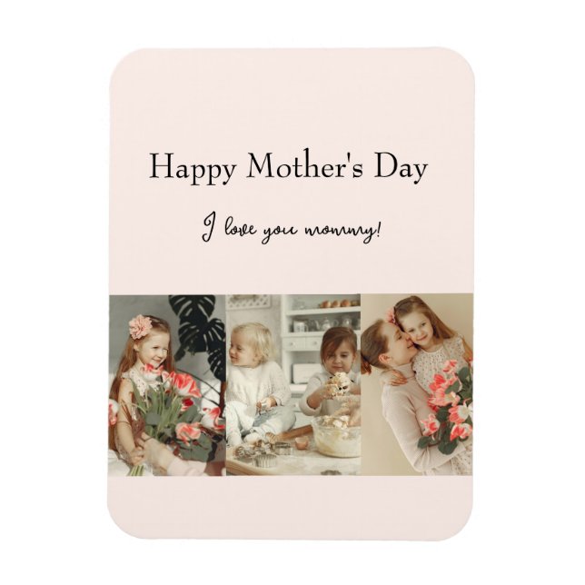 Imán Collage de fotos y mensaje: regalo personalizado | (Vertical)