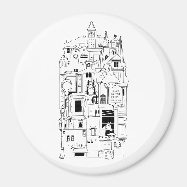 Imán collage de galena illinois (Frente)