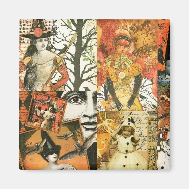 Imán Collage de Halloween (Frente)
