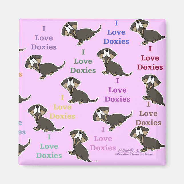 Imán Collage de I Love Doxies (Frente)