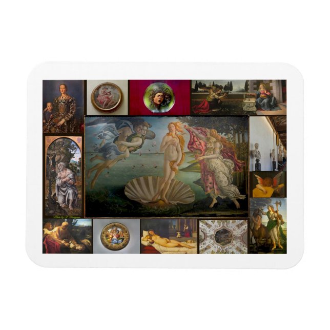 Imán Collage de la Galería Uffizi (Horizontal)