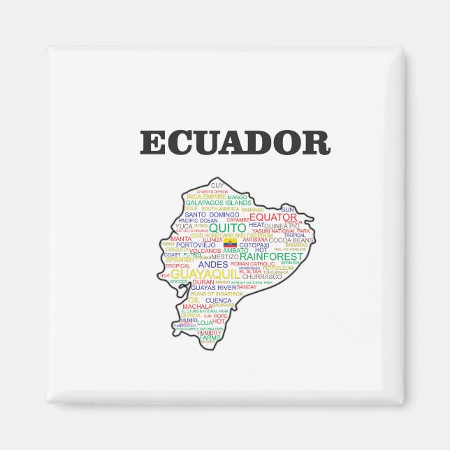 IMÁN COLLAGE DE LA PALABRA DE ECUADOR (Frente)