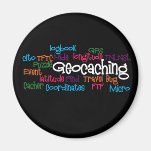 Imán Collage de la palabra de Geocaching