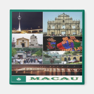 Imán Collage de Macao o Macao, Asia, Fridge