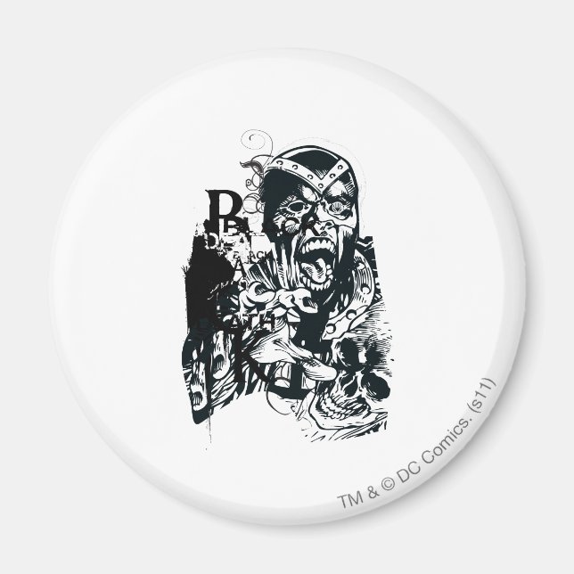 Imán Collage de mano negra y cráneo (Frente)