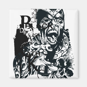 Imán Collage de mano negra y cráneo