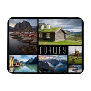 Imán collage de paisajes de Noruega foto de viaje