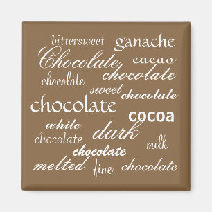 Imán Collage de palabras de chocolate