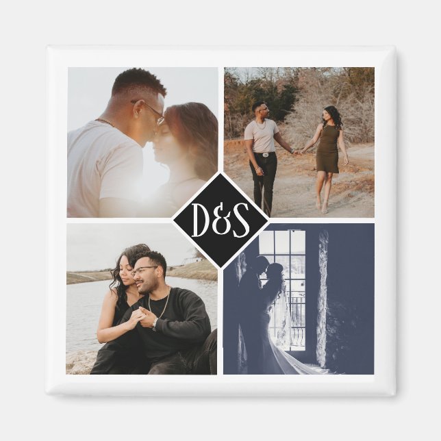 Imán Collage de Personalizados fotográficos monogramado (Frente)