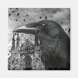 Imán Collage de Raven Gótico