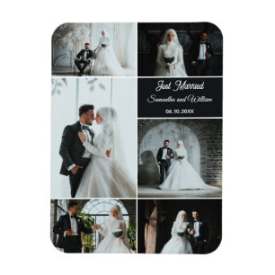 Imán Collage de solo casada con 6 Bodas fotográficos