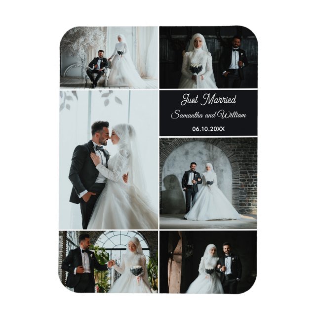 Imán Collage de solo casada con 6 Bodas fotográficos (Vertical)