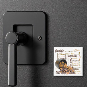 Imán Collage de tipografía de barriles de chocolate en