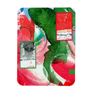 Imán collage del arte abstracto, técnicas mixtas y