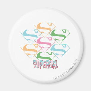 Imán Collage del logotipo de Supergirl Pastel