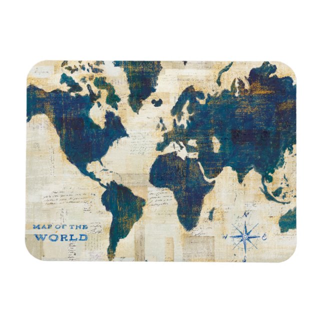Imán Collage del Mapa Mundial (Horizontal)