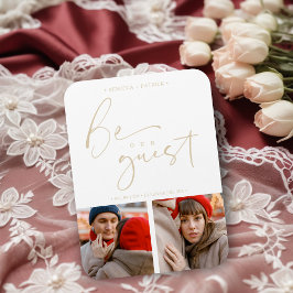 Imán Collage Dos Fotos Sea Nuestro Boda Romántico Invit