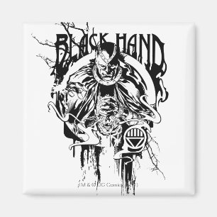 Imán Collage gráfico Black Hand 0, negro y blanco