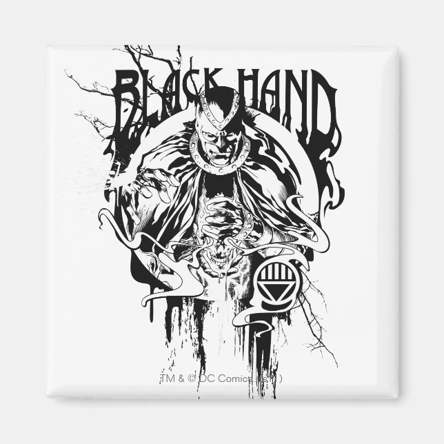 Imán Collage gráfico Black Hand 0, negro y blanco (Frente)