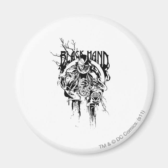 Imán Collage gráfico Black Hand 0, negro y blanco (Frente)