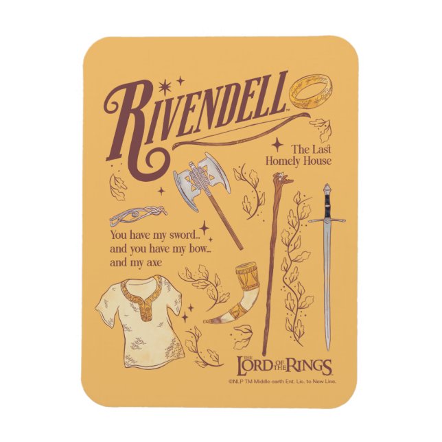 Imán Collage Gráfico de Acuarela RIVENDELL™ (Vertical)
