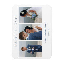 Imán Collage moderno 3 fotos Boda guión Minimalista