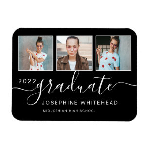 Imán Collage moderno de graduación fotográfica 2022 neg