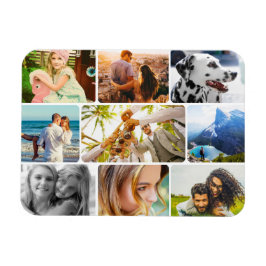 Imán Collage redondeado de plantilla de fotografía magn