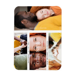 Imán Collage romántico de fotos de compromiso de cuatro