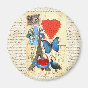 Imán Collage romántico de París