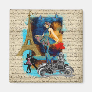 Imán Collage romántico de París