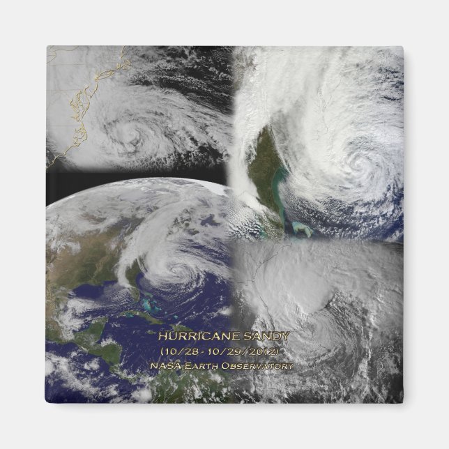 Imán Collage satelital mira el huracán Sandy (Frente)